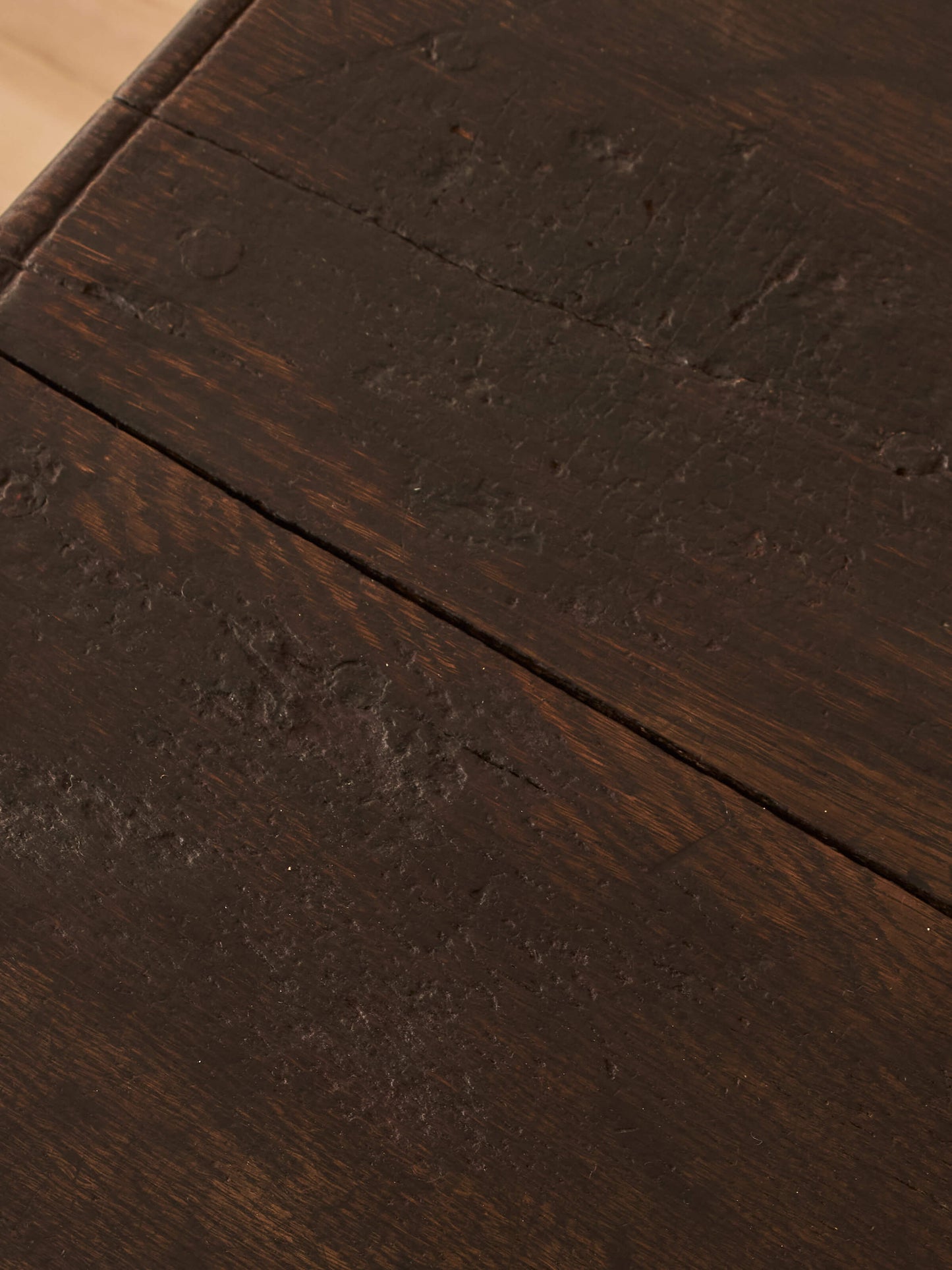 17th-century oak side table with bobbin supports