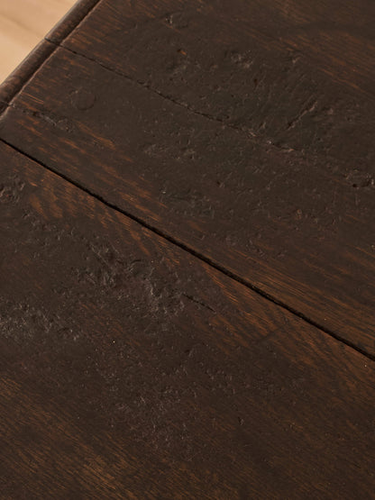 17th-century oak side table with bobbin supports