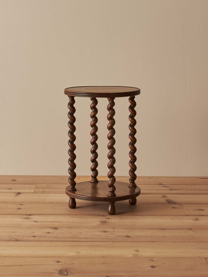 Mid-century French oak barley twist side table