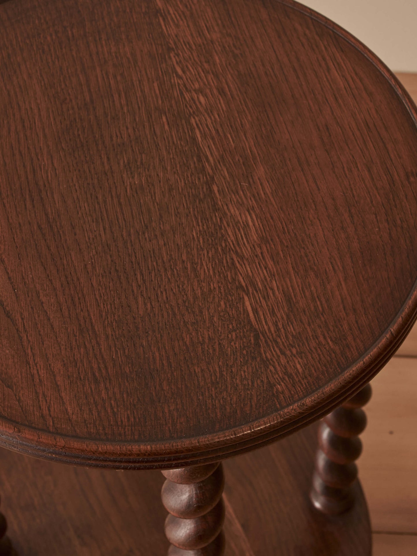 Mid-century French oak barley twist side table