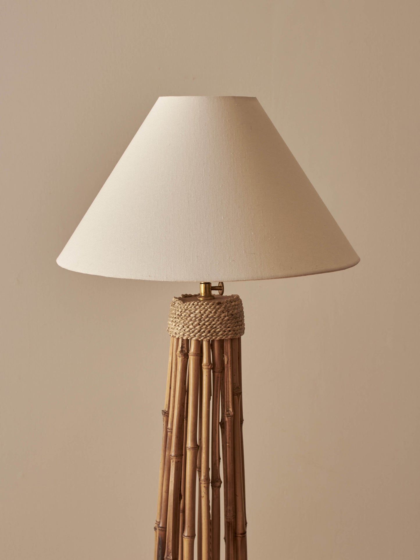 Italian mid-century bamboo floor lamp