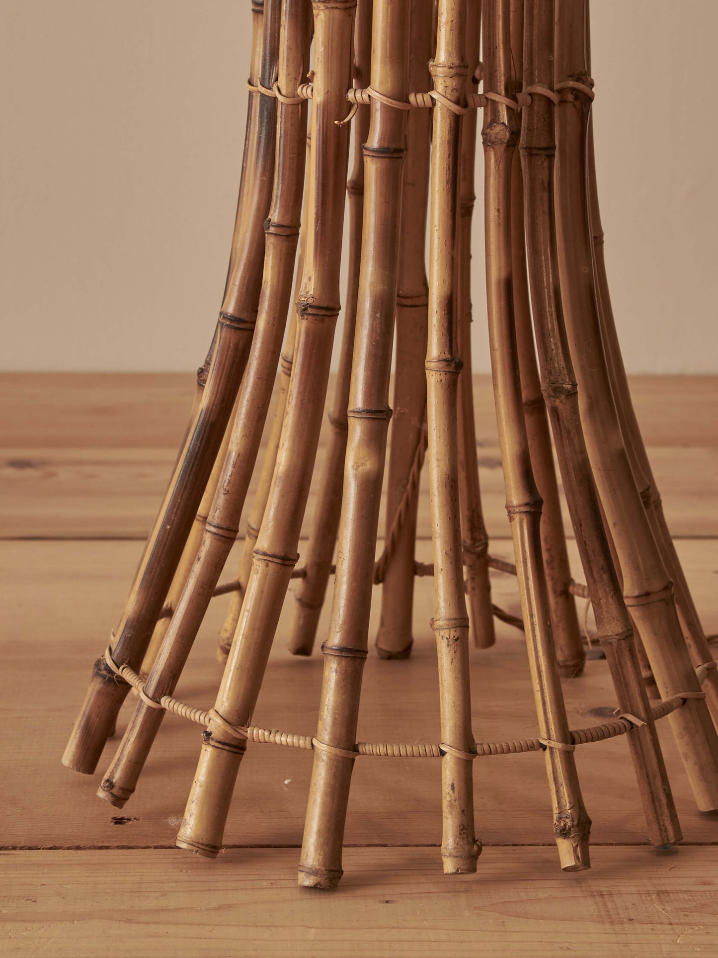 Italian mid-century bamboo floor lamp