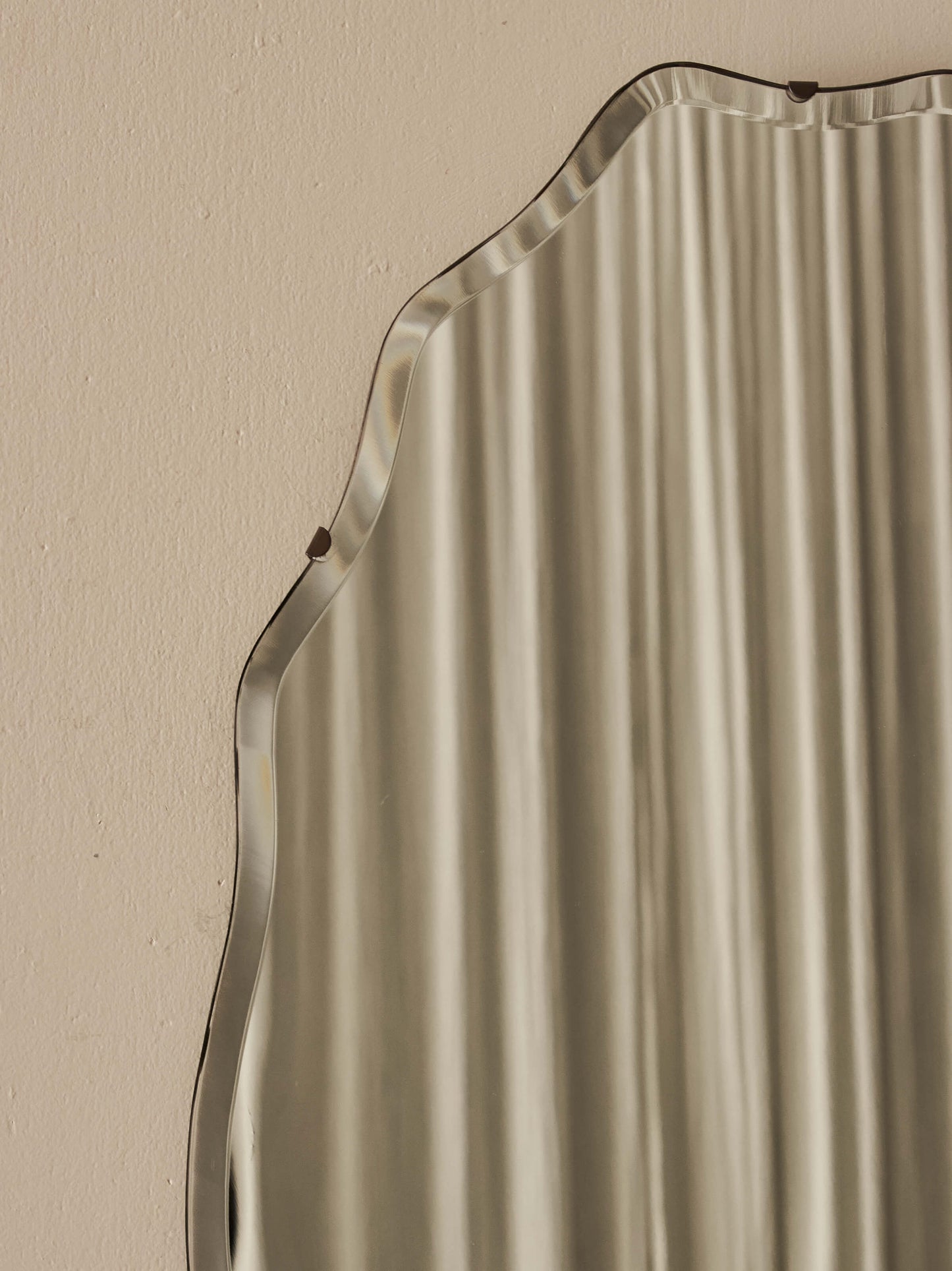 Mid-century scalloped mirror