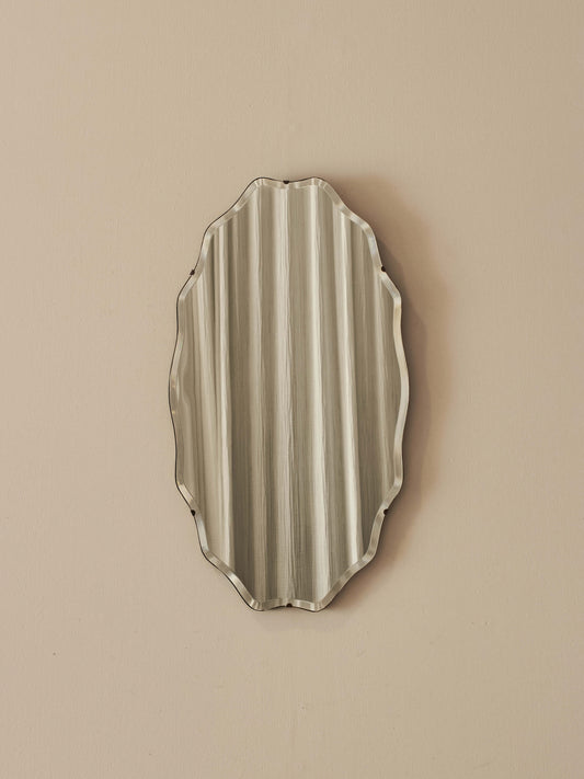 Mid-century scalloped mirror