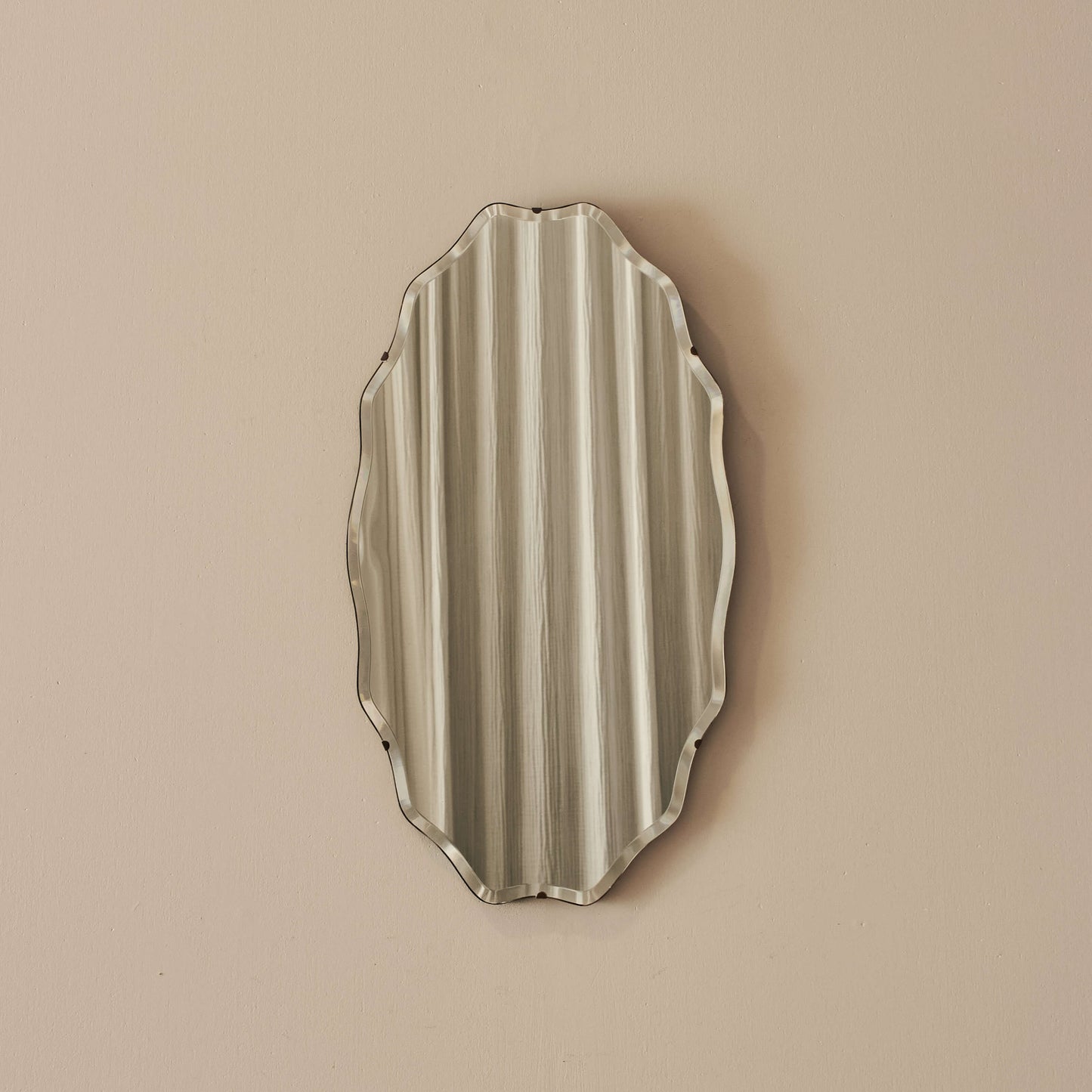 Mid-century scalloped mirror