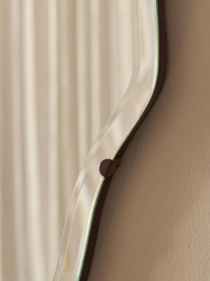 Mid-century scalloped mirror