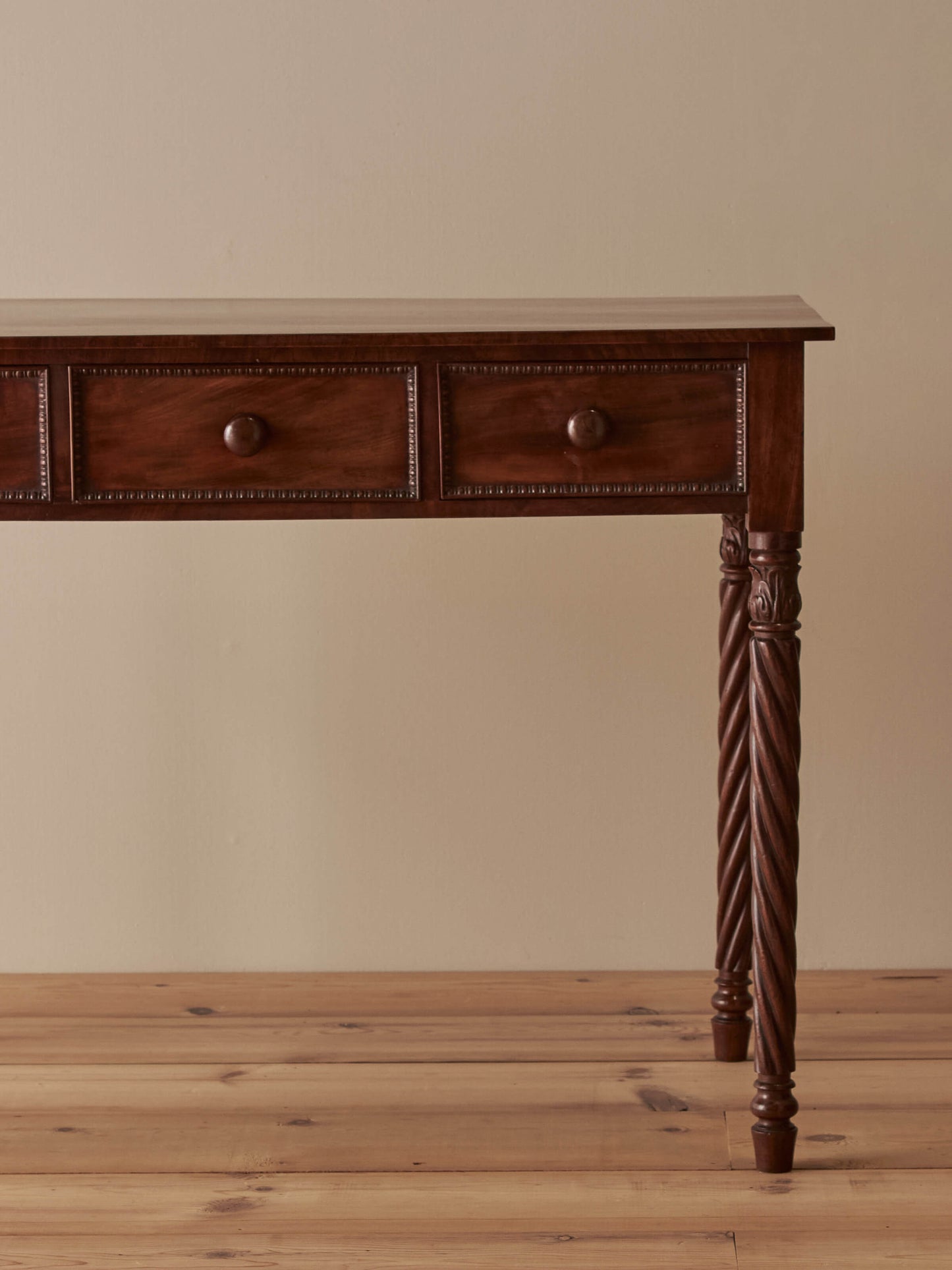 Regency console table with twisted legs
