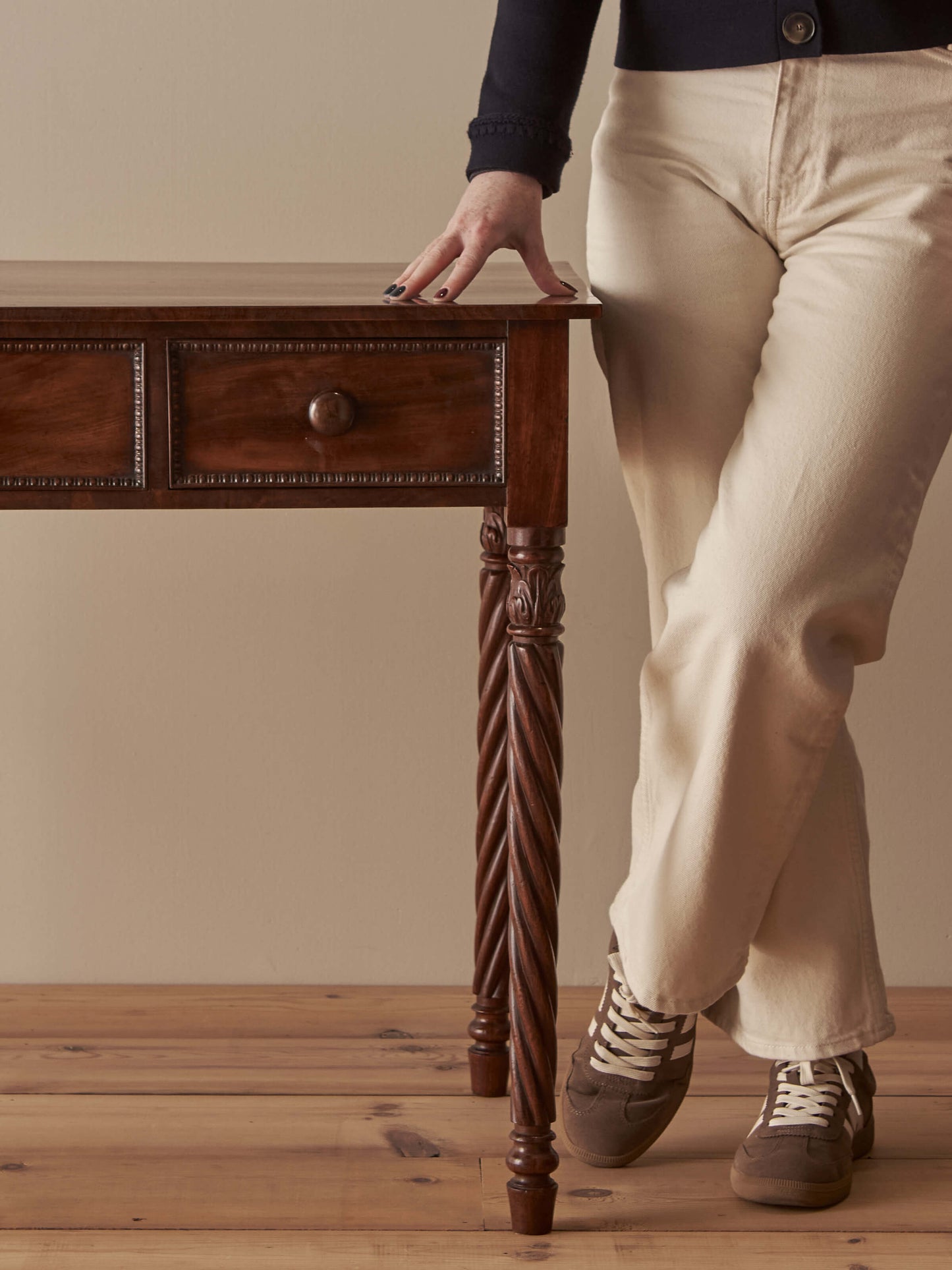 Regency console table with twisted legs