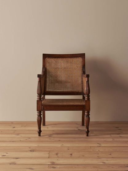 Edwardian mahogany bergère armchair