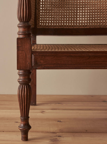 Edwardian mahogany bergère armchair
