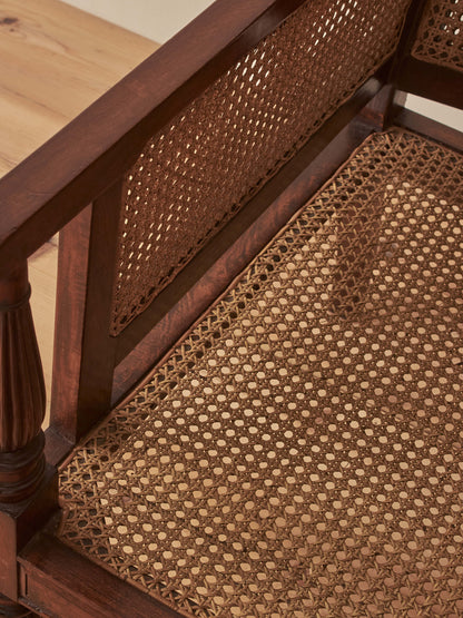 Edwardian mahogany bergère armchair