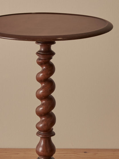 Victorian barley twist walnut side table
