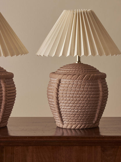 Pair of French vintage rope-twist table lamps