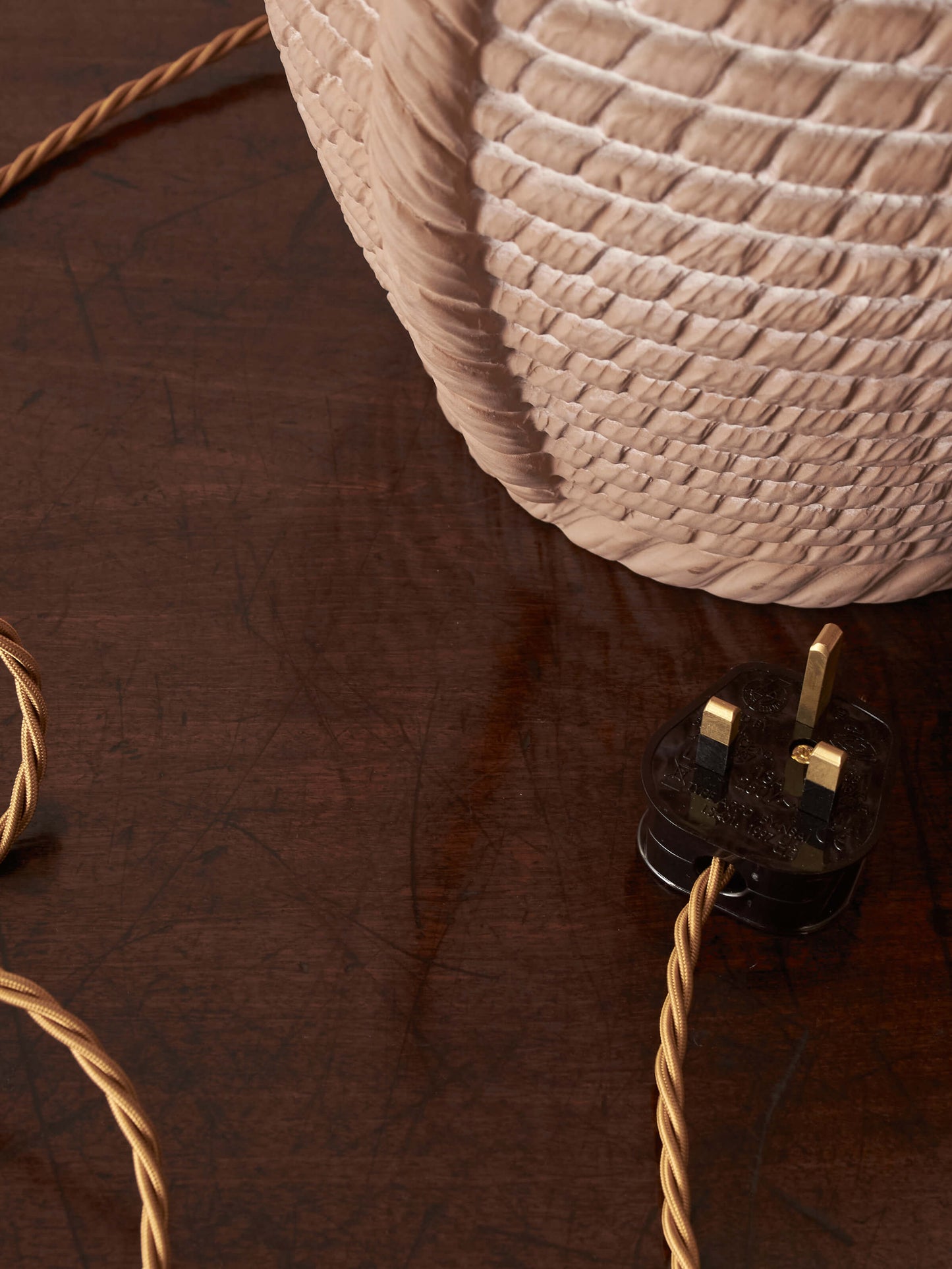 Pair of French vintage rope-twist table lamps