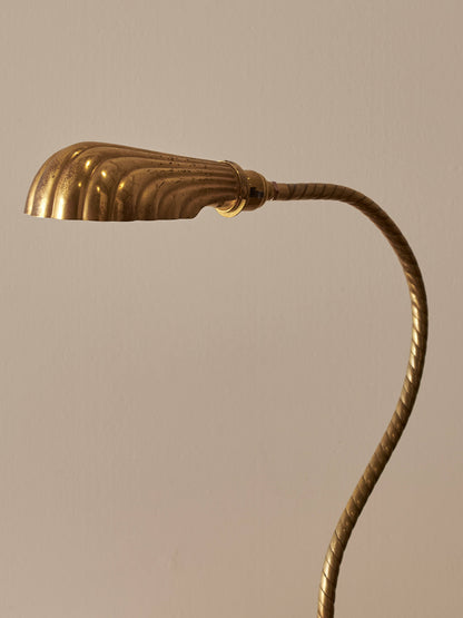 Pair of vintage clam shell lamps