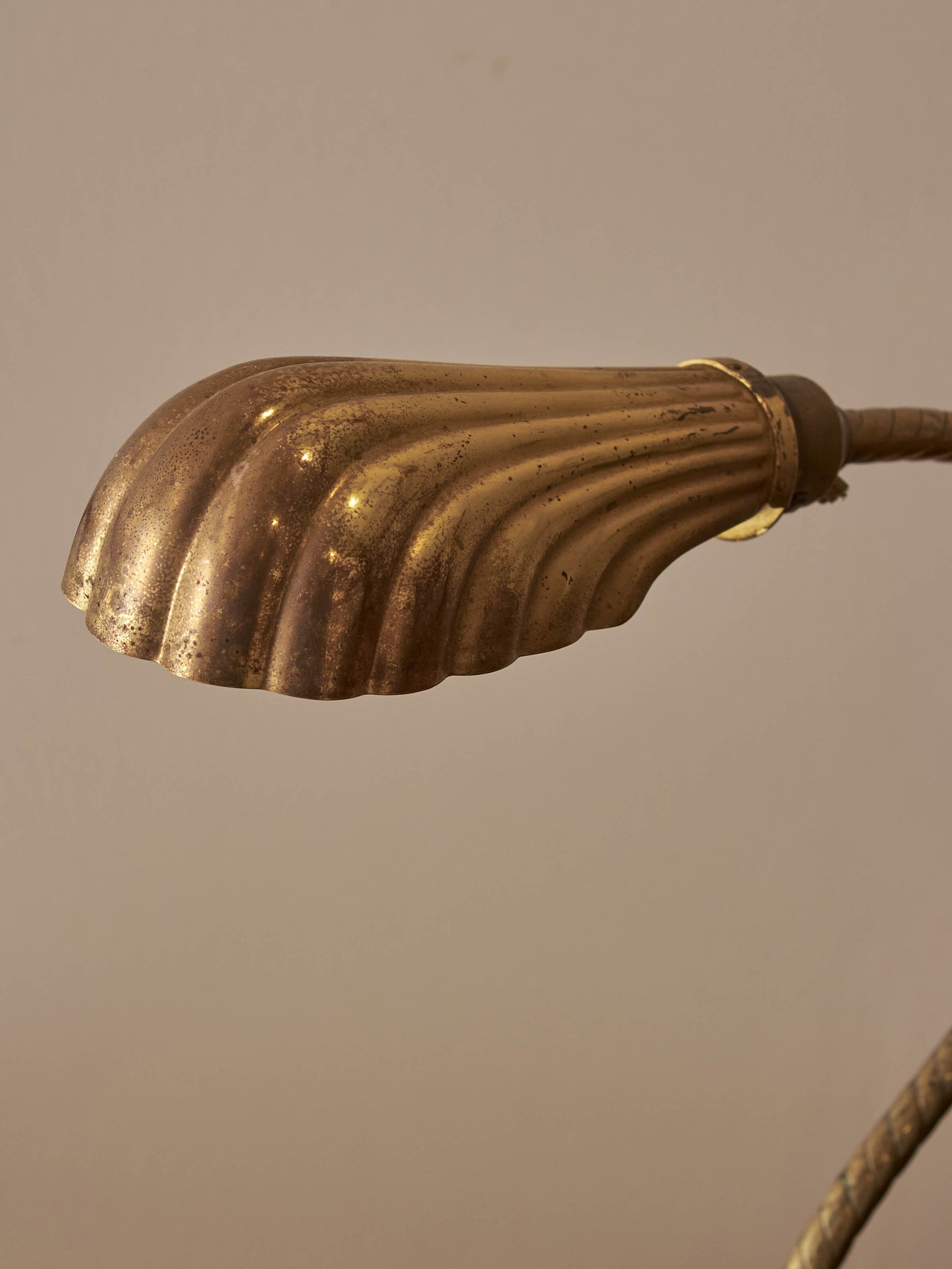Pair of vintage clam shell lamps