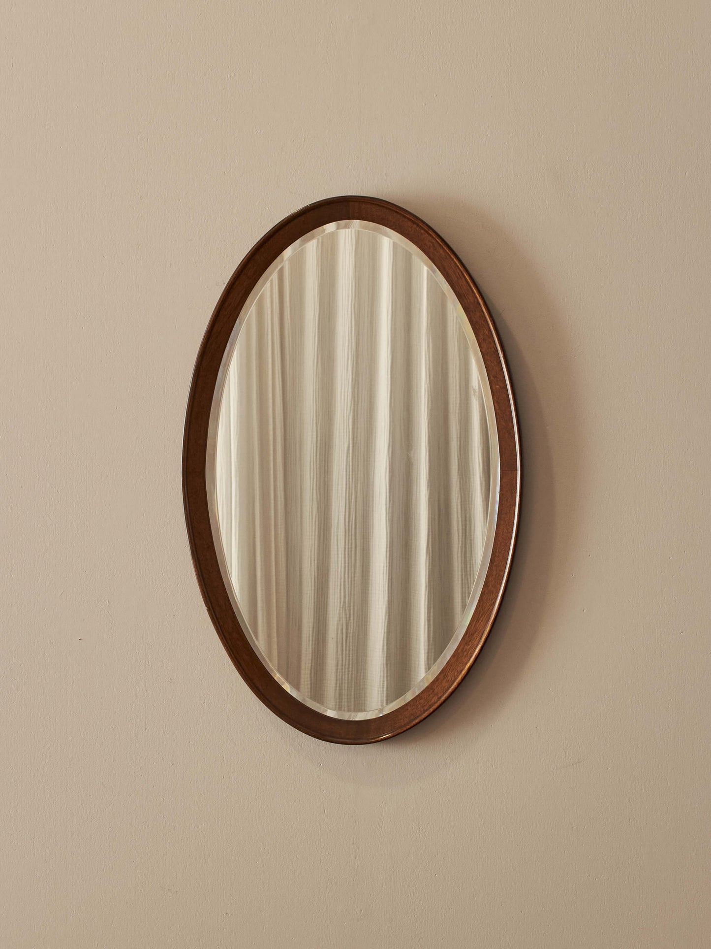 Edwardian oval bevelled mirror