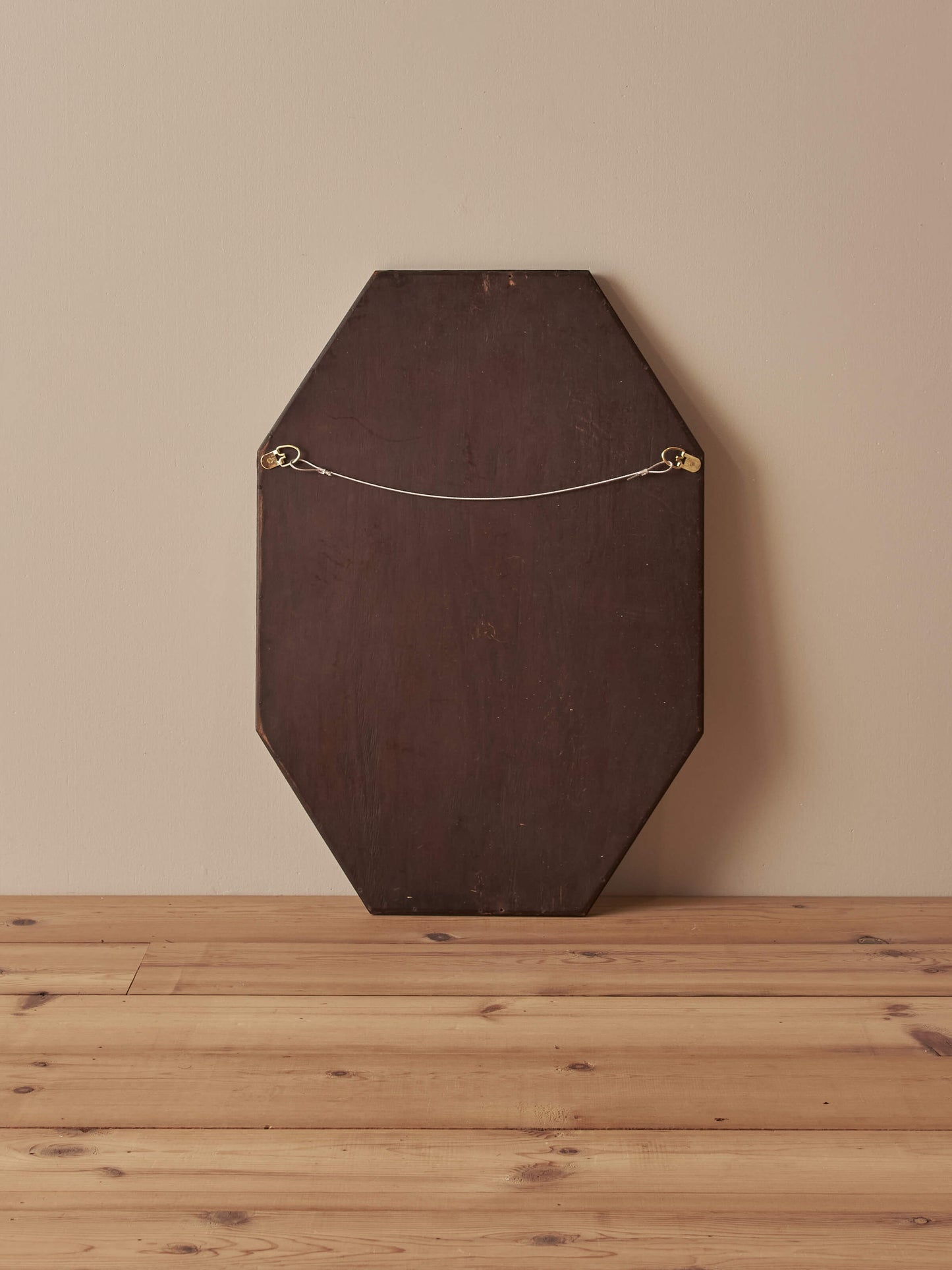 Edwardian oak octagonal mirror
