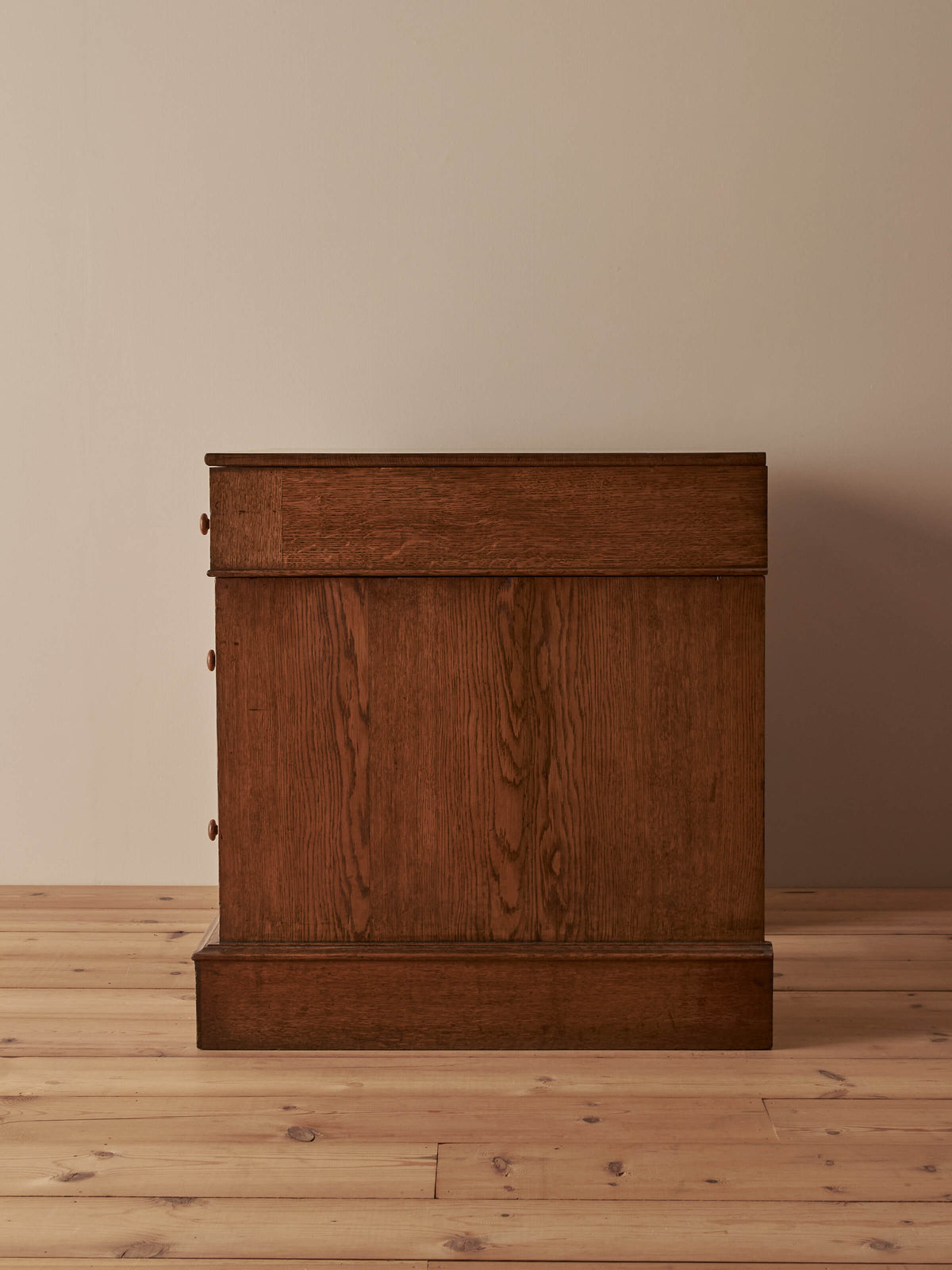 Late Victorian antique oak pedestal desk