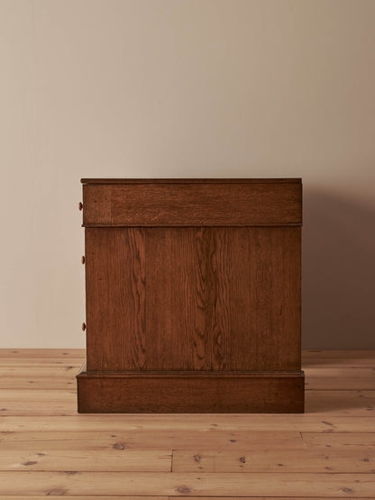 Late Victorian antique oak pedestal desk