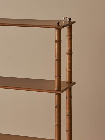 French vintage cherry faux-bamboo wall-shelf