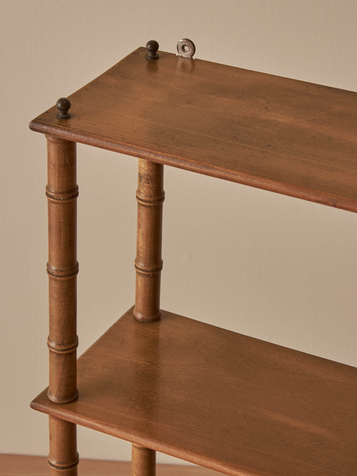 French vintage cherry faux-bamboo wall-shelf