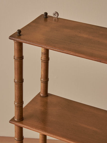 French vintage cherry faux-bamboo wall-shelf