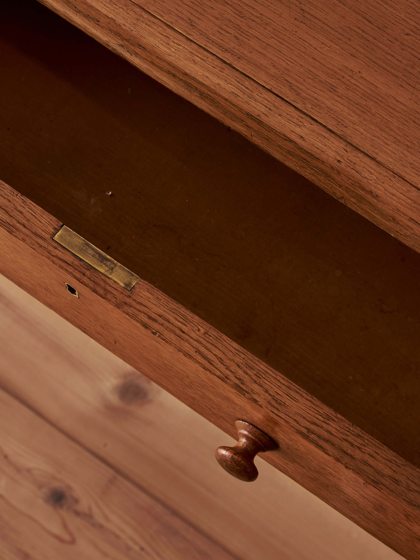 Victorian oak bobbin desk on castors