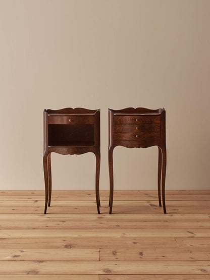 Pair of French vintage cherry bedside tables