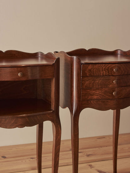 Pair of French vintage cherry bedside tables