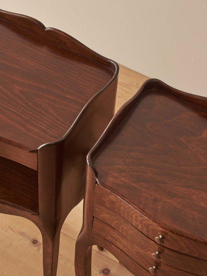 Pair of French vintage cherry bedside tables