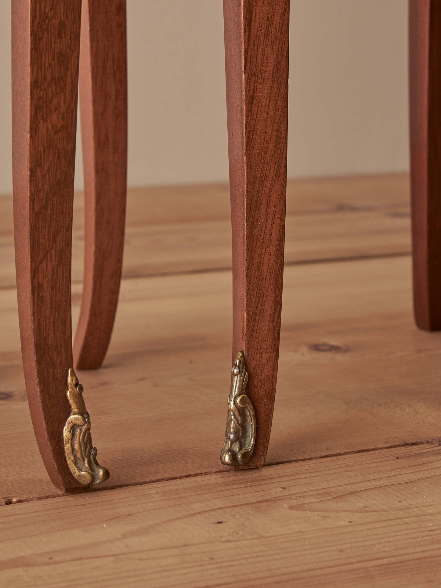 Pair of petite French vintage kingwood bedside tables
