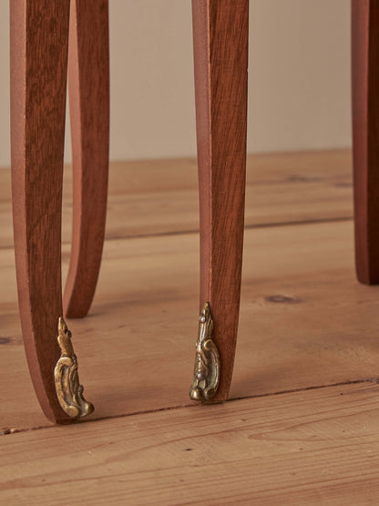 Pair of petite French vintage kingwood bedside tables