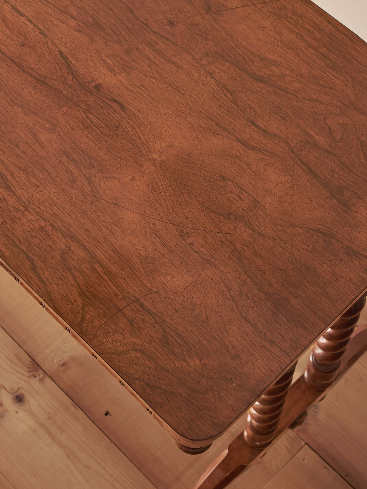 Victorian rosewood console table on brass castors