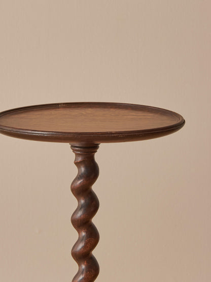 Antique oak barley twist wine table