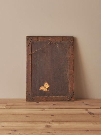 Antique walnut cushion mirror