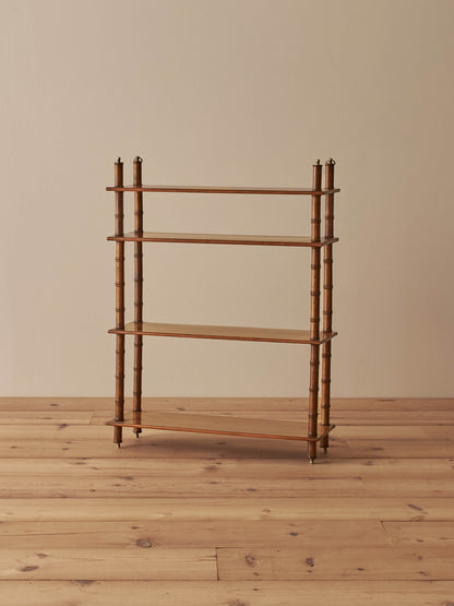 French mid-century faux bamboo wall-hung shelf