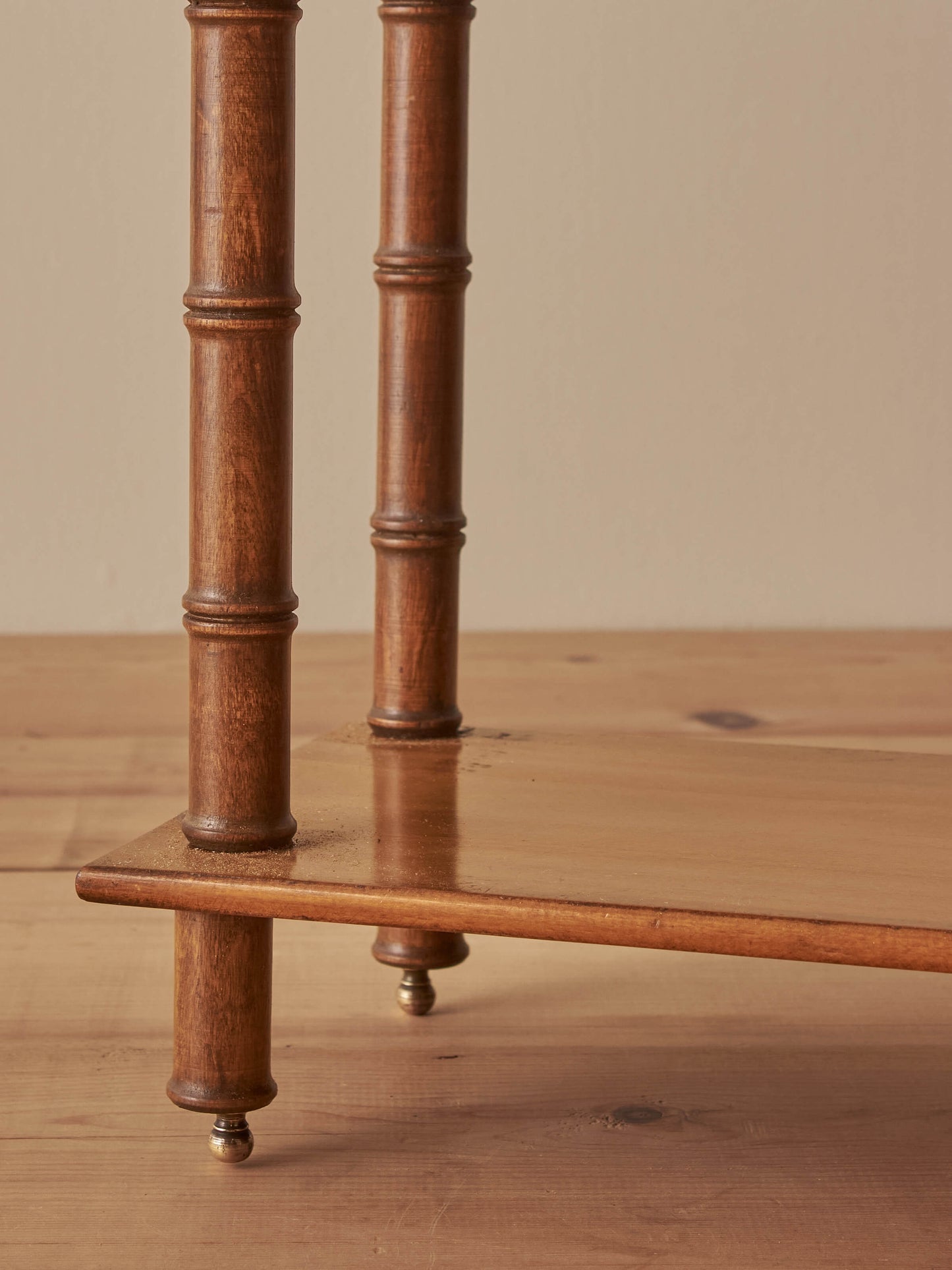 French mid-century faux bamboo wall-hung shelf
