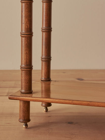 French mid-century faux bamboo wall-hung shelf