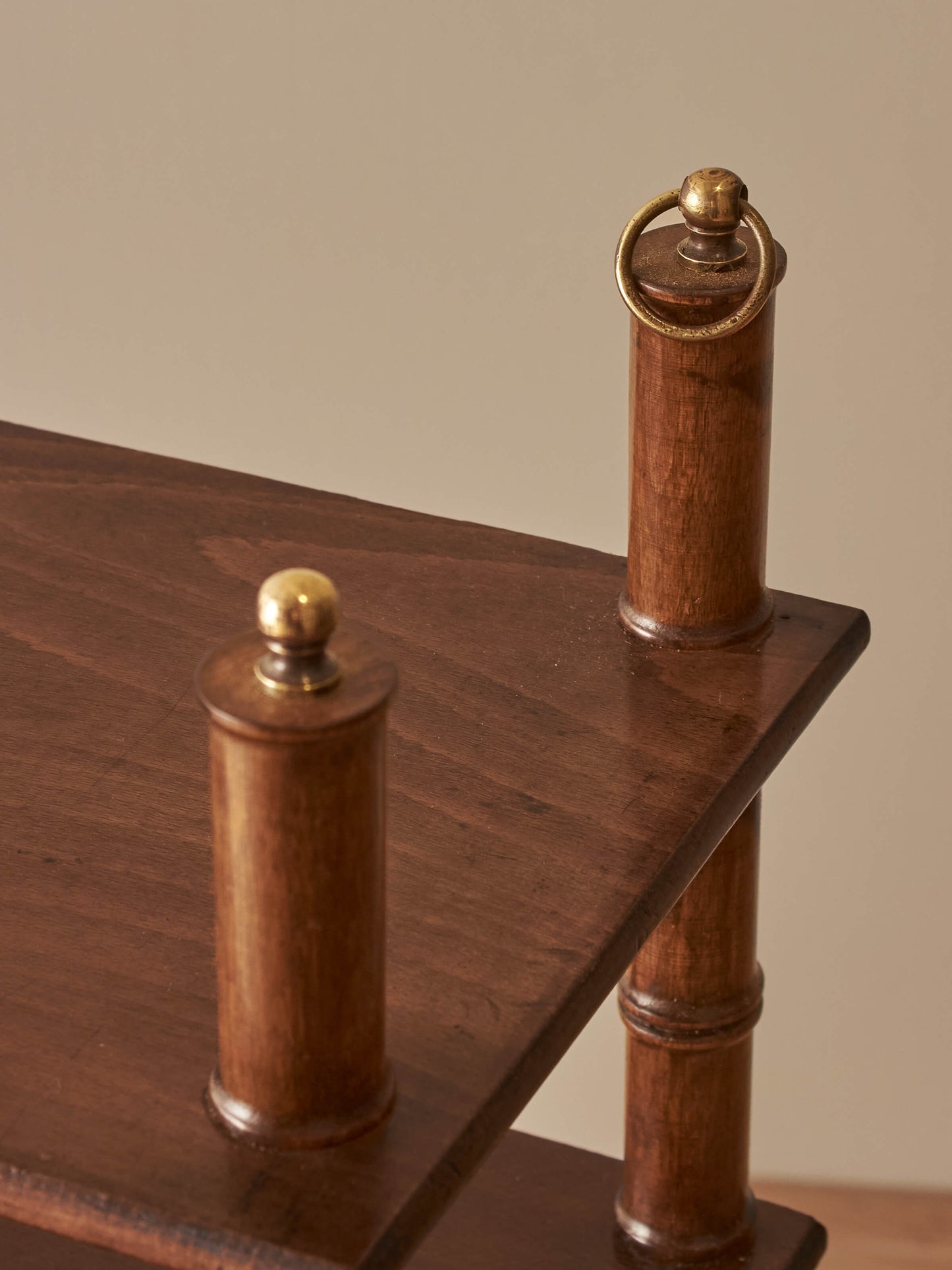 French mid-century faux bamboo wall-hung shelf