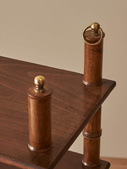 French mid-century faux bamboo wall-hung shelf