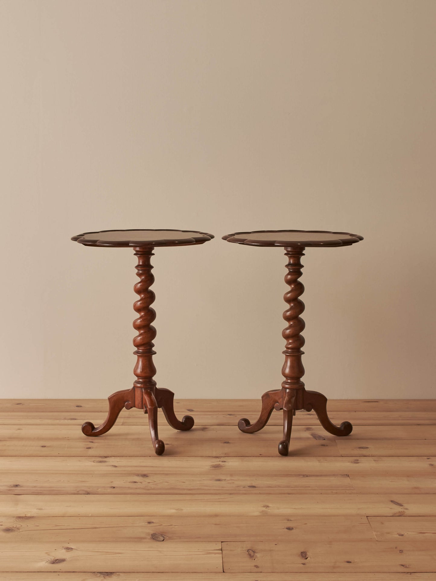 Close-pair of Victorian walnut occasional side tables