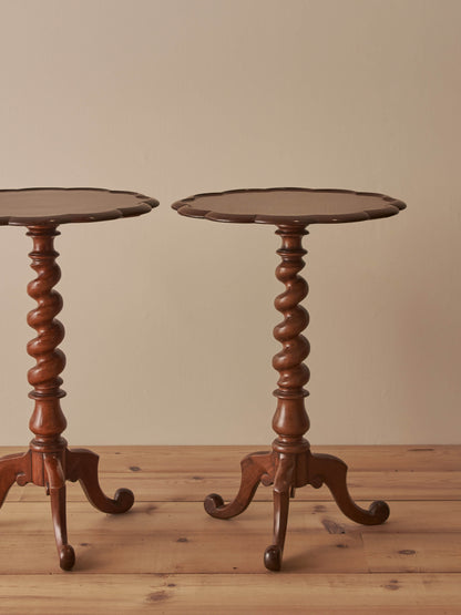 Close-pair of Victorian walnut occasional side tables