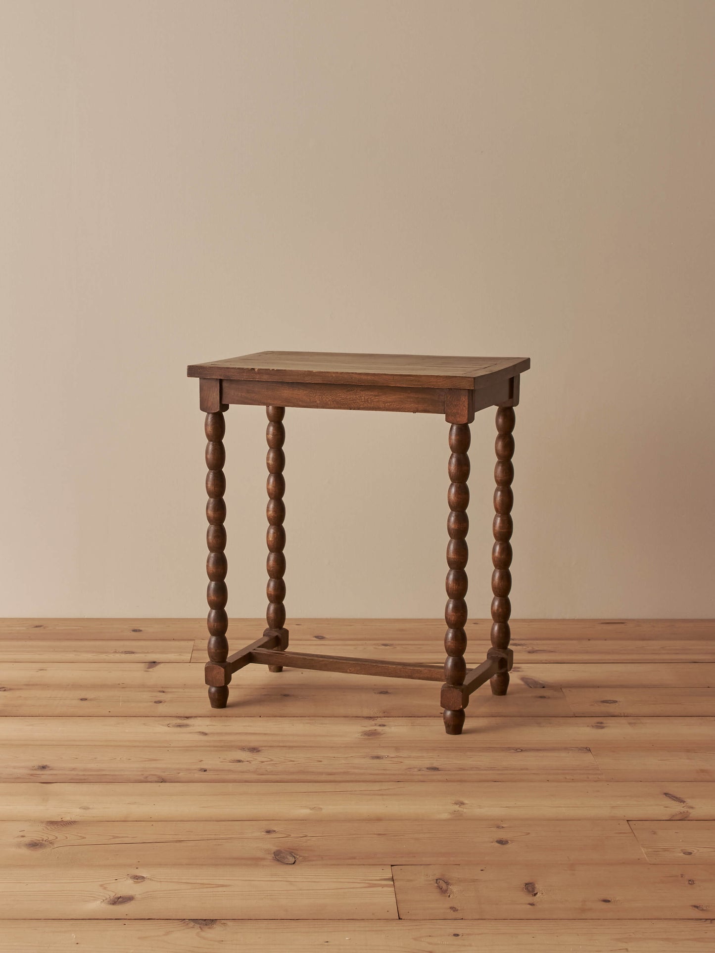 French vintage cherry and oak rectangular side table