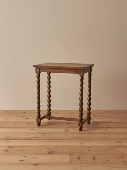 French vintage cherry and oak rectangular side table