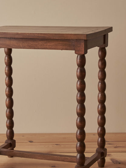 French vintage cherry and oak rectangular side table