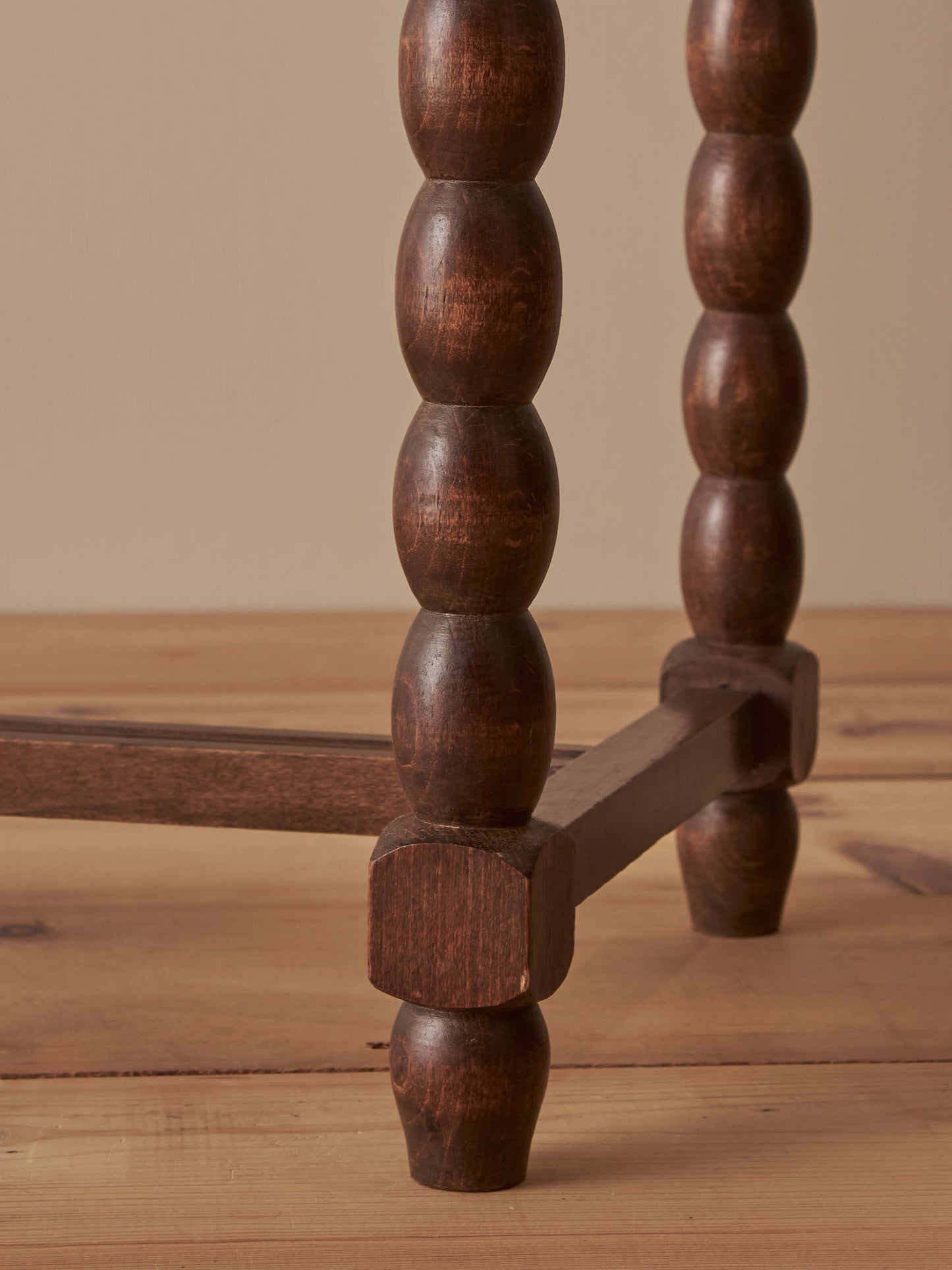 French vintage cherry and oak rectangular side table
