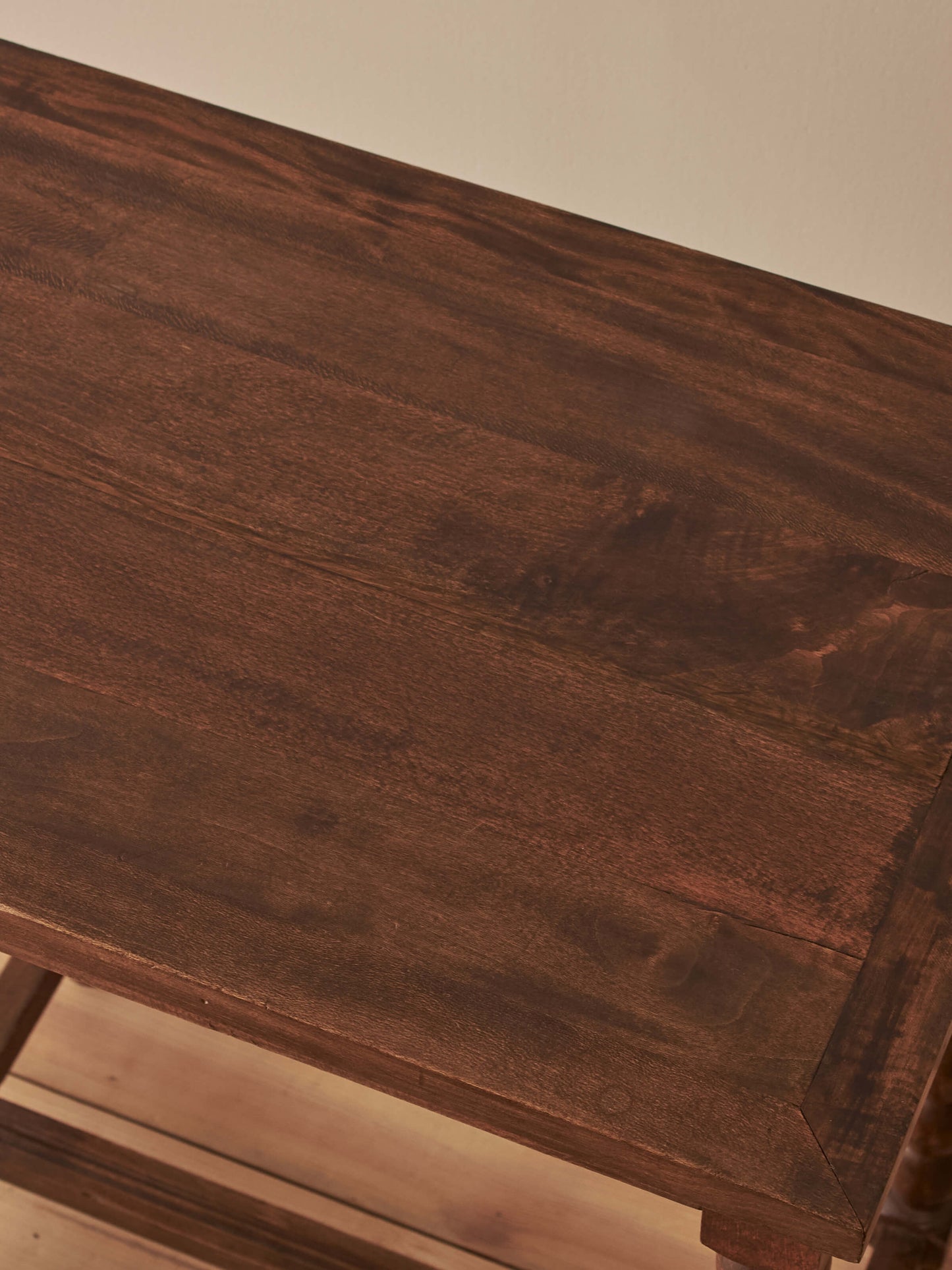 French vintage cherry and oak rectangular side table
