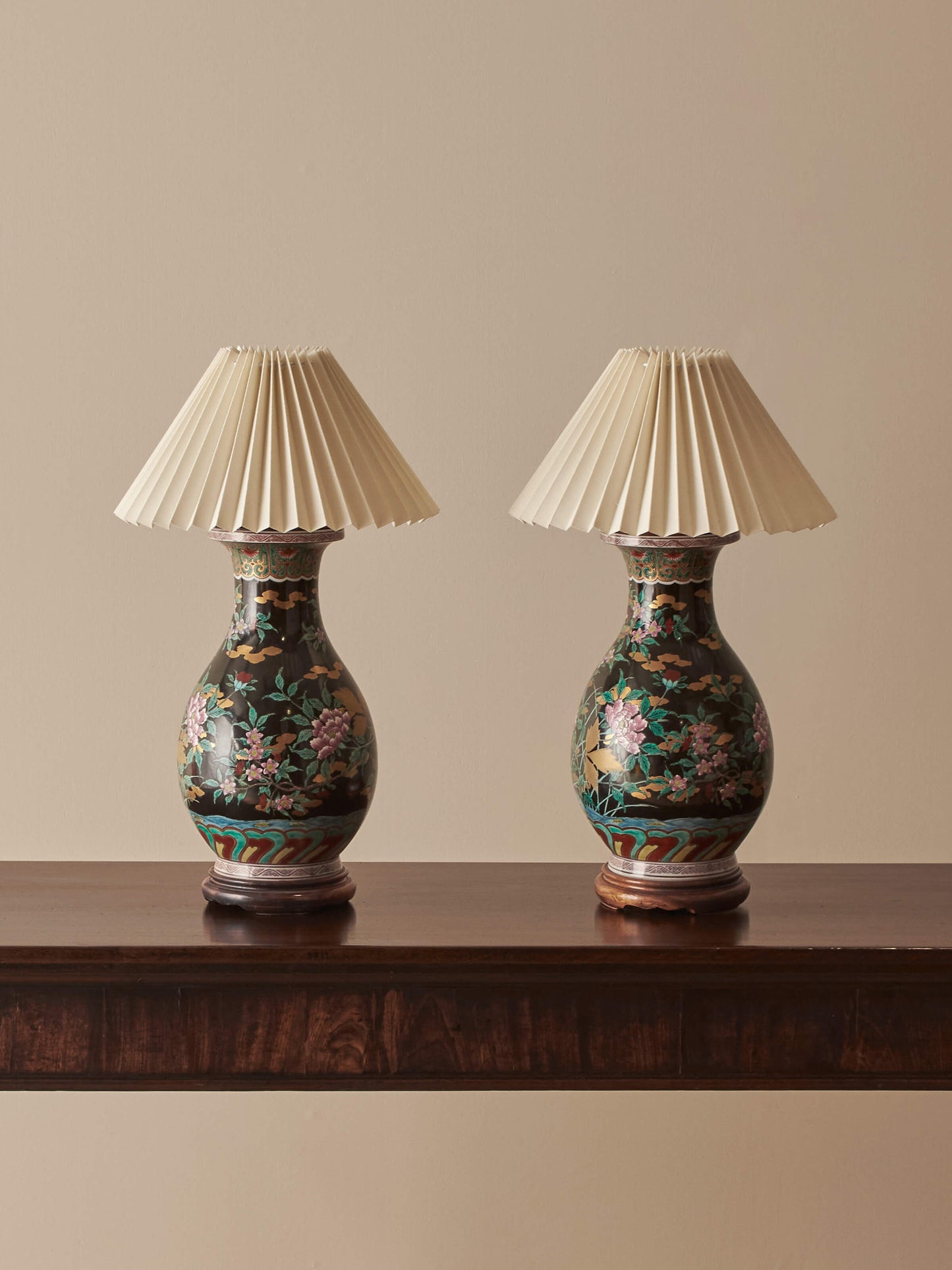 Pair of vintage ceramic table lamps