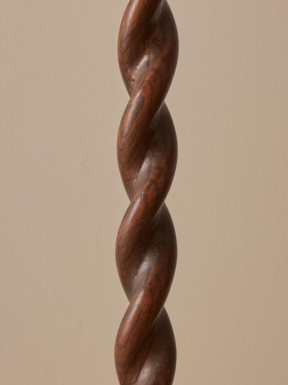 Antique barley twist oak floor lamp